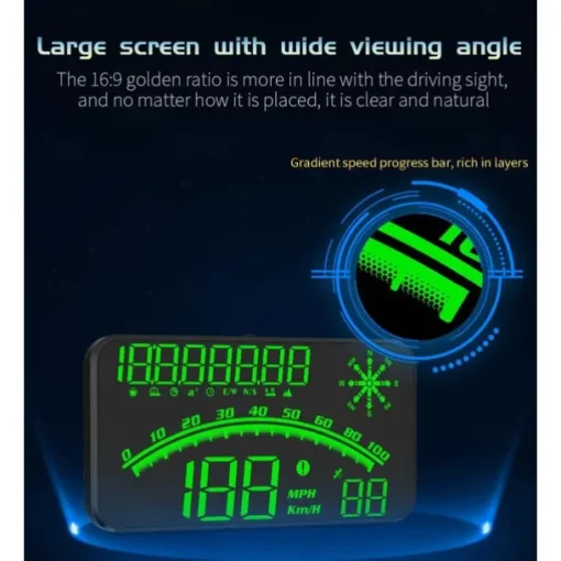 Universal Digital GPS Speedometer, 5.5" HUD Head-Up Display for Car, Speed in MPH/Km/h, Fatigue Driving Reminder, Overspeed Alarm, HD Display for All Vehicles