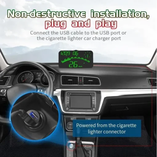 Universal Digital GPS Speedometer, 5.5" HUD Head-Up Display for Car, Speed in MPH/Km/h, Fatigue Driving Reminder, Overspeed Alarm, HD Display for All Vehicles