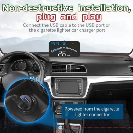 Universal Digital GPS Speedometer, 5.5" HUD Head-Up Display for Car, Speed in MPH/Km/h, Fatigue Driving Reminder, Overspeed Alarm, HD Display for All Vehicles