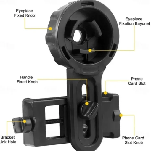 Universal Phone Lens Photography Adapter Mount Adjustable Phone Clip Bracket Telescope Phone Adapter for Binoculars Monocular