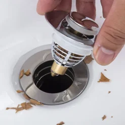 Universal Stainless Steel and Copper Pop-Up Bounce Core Basin Drain Filter Hair Catcher Shower Sink Strainer Bath Stopper Bath Stopper Plug Bathtub Bathroom Tool