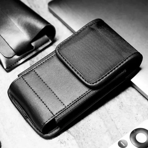 Univesal Phone Bag Fashion New Belt Holder Holster Case with Belt Clip For iPhone 15 14 Plus Pro Max Men Leather Wallet Waist Bag Card Holder Phone Pouch Cover For Samsung Galaxy S23