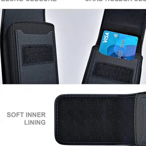 Univesal Phone Bag Fashion New Belt Holder Holster Case with Belt Clip For iPhone 15 14 Plus Pro Max Men Leather Wallet Waist Bag Card Holder Phone Pouch Cover For Samsung Galaxy S23