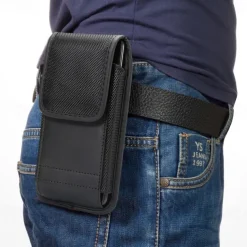Univesal Phone Bag Fashion New Belt Holder Holster Case with Belt Clip For iPhone 15 14 Plus Pro Max Men Leather Wallet Waist Bag Card Holder Phone Pouch Cover For Samsung Galaxy S23