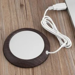 Up To 80 Celsius Degree Cup Warmer USB Coffee Mug Electric Heater Plate Desktop Wood Grain Cup Warmer Heat Beverage Mug Mat Tea Coffee Milk Heater Pad Coasters For Office & Home