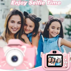 Upgrade Kids Selfie Camera - Birthday Gifts for Girls and Boys Portable Toy for 6-12 Year Old - Kids Selfie Camera Anti-Drop 20.0MP Dual Video Camcorder - 2.0 Inches Screen + SD Card 32GB