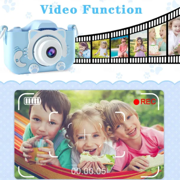 Upgrade Kids Selfie Camera - Birthday Gifts for Girls and Boys Portable Toy for 6-12 Year Old - Kids Selfie Camera Anti-Drop 20.0MP Dual Video Camcorder - 2.0 Inches Screen + SD Card 32GB