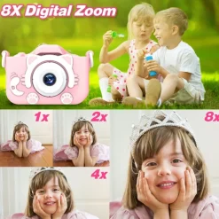 Upgrade Kids Selfie Camera - Birthday Gifts for Girls and Boys Portable Toy for 6-12 Year Old - Kids Selfie Camera Anti-Drop 20.0MP Dual Video Camcorder - 2.0 Inches Screen + SD Card 32GB