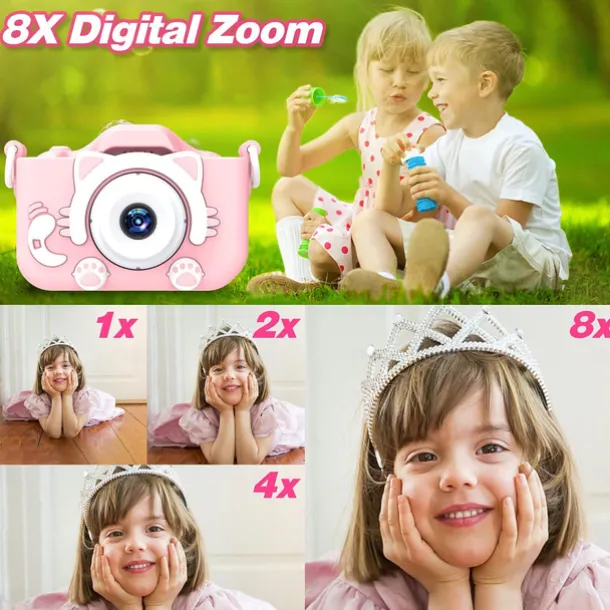 Upgrade Kids Selfie Camera - Birthday Gifts for Girls and Boys Portable Toy for 6-12 Year Old - Kids Selfie Camera Anti-Drop 20.0MP Dual Video Camcorder - 2.0 Inches Screen + SD Card 32GB