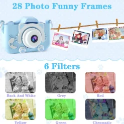 Upgrade Kids Selfie Camera - Birthday Gifts for Girls and Boys Portable Toy for 6-12 Year Old - Kids Selfie Camera Anti-Drop 20.0MP Dual Video Camcorder - 2.0 Inches Screen + SD Card 32GB