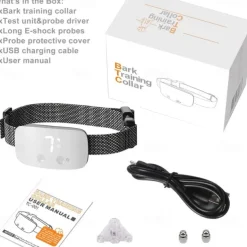 Upgrade Touch Screen Anti Bark Dog Collar IP67 Waterproof Rechargeable Electric Shock Vibration Beep No Barking Auto Training Collar For Dogs