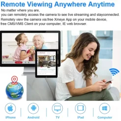 Upgraded Dual Lens 10XHybrid Zoom Light Bulb Security Camera WIFI 360 Auto Tracking Security Camera Color Night Vision Siren& Light Alarm PTZ IP Camera For Home Security