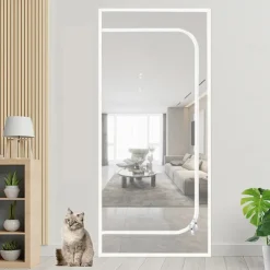 Upgraded Pet Screen Door,Nano-coated Cat Screen Door for Living Room,Anti-mosquito Anti-pet Screen Net with Zipper for Bedroom, Living Room, Kitchen