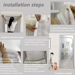 Upgraded Pet Screen Door,Nano-coated Cat Screen Door for Living Room,Anti-mosquito Anti-pet Screen Net with Zipper for Bedroom, Living Room, Kitchen