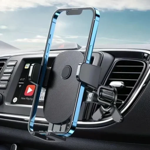 Upgraded Universal Car Phone Mount: 360° Rotation, Auto Clamping, Hands Free Cradle for All Smartphones