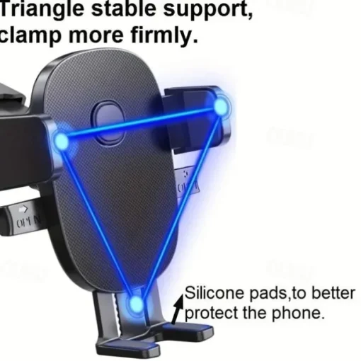 Upgraded Universal Car Phone Mount: 360° Rotation, Auto Clamping, Hands Free Cradle for All Smartphones