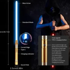 Upgraded Version Gravity Sensing LED Light Up Toys 15-color Metal Rechargeable Toy Party Glow Toys for Halloweenfor Gift for Boy&Girls