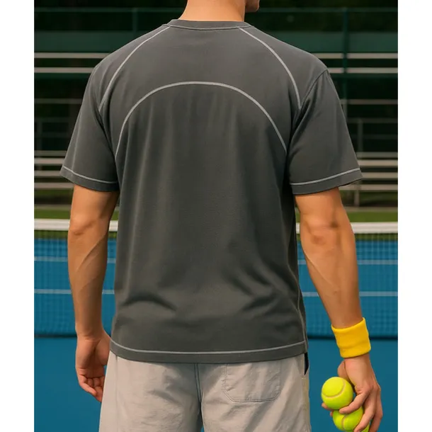 US Open Men's Solid Colored Sport Shirt Tennis Shirt Tennis Tee Short Sleeves Contrast Binding Sweat-Wicking Moisture Wicking Breathable Tennis Golf Pickleball Black Yellow Grey Tennis Clothing