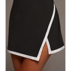 US Open Women's Patchwork Tennis Dress Sleeveless Contrast Binding Split Breathable Tennis Pickleball Yoga V Neck Dress Black White Red Tennis Clothing