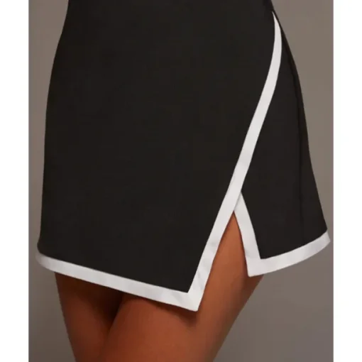 US Open Women's Patchwork Tennis Dress Sleeveless Contrast Binding Split Breathable Tennis Pickleball Yoga V Neck Dress Black White Red Tennis Clothing