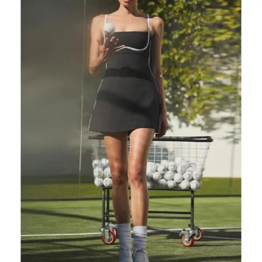US Open Women's Patchwork Tennis Dress with Built in Shorts and Bra Sports Dress Sleeveless Contrast Binding Breathable Tennis Pickleball Strap Dress Black Yellow Dark Navy Tennis Clothing