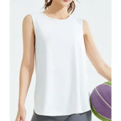 US Open Women's Solid Colored Workout Tank Top Sport Shirt Sports Tank Top Tank Top Sleeveless Mesh Tennis Golf Pickleball Crew Neck Mesh Back Black White Pink Tennis Clothing