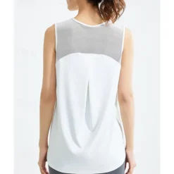 US Open Women's Solid Colored Workout Tank Top Sport Shirt Sports Tank Top Tank Top Sleeveless Mesh Tennis Golf Pickleball Crew Neck Mesh Back Black White Pink Tennis Clothing