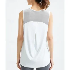 US Open Women's Solid Colored Workout Tank Top Sport Shirt Sports Tank Top Tank Top Sleeveless Mesh Tennis Golf Pickleball Crew Neck Mesh Back Black White Pink Tennis Clothing