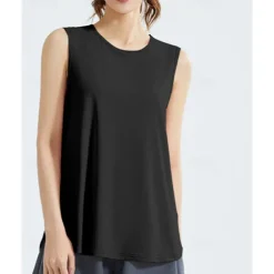 US Open Women's Solid Colored Workout Tank Top Sport Shirt Sports Tank Top Tank Top Sleeveless Mesh Tennis Golf Pickleball Crew Neck Mesh Back Black White Pink Tennis Clothing