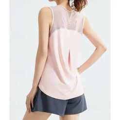 US Open Women's Solid Colored Workout Tank Top Sport Shirt Sports Tank Top Tank Top Sleeveless Mesh Tennis Golf Pickleball Crew Neck Mesh Back Black White Pink Tennis Clothing