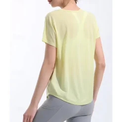 US Open Women's Solid Colored Tennis Tee Short Sleeve Split Quick Dry Breathable Tennis Pickleball Yoga Round Neck Top Yellow Pink Blue Tennis Clothing