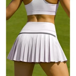 US Open Women's Solid Colored Tennis Skirts with Shorts Reflective Strip Wide Waistband Moisture Wicking Breathable Tennis Pickleball Running White Pink Blue Tennis Clothing