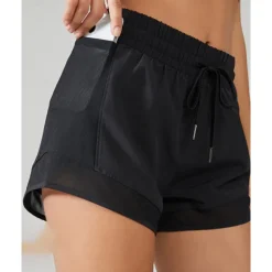 US Open Women's Solid Colored Running Shorts Sports Shorts Drawstring Pocket 2 in 1 Quick Dry Breathable Tennis Pickleball Yoga Bottoms Black Sky Blue Khaki Tennis Clothing