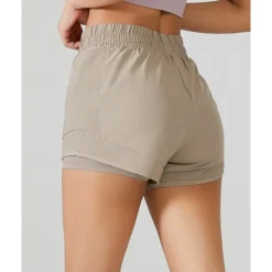 US Open Women's Solid Colored Running Shorts Sports Shorts Drawstring Pocket 2 in 1 Quick Dry Breathable Tennis Pickleball Yoga Bottoms Black Sky Blue Khaki Tennis Clothing