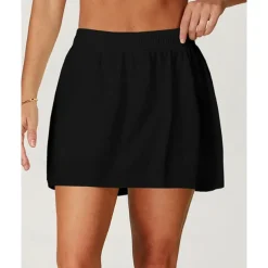 US Open Women's Solid Colored Tennis Skirts Tennis Skirts with Shorts Pleated UPF50+ Quick Dry Tennis Golf Pickleball Bottoms Black Ivory Light Green Tennis Clothing