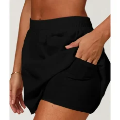 US Open Women's Solid Colored Tennis Skirts Tennis Skirts with Shorts Pleated UPF50+ Quick Dry Tennis Golf Pickleball Bottoms Black Ivory Light Green Tennis Clothing