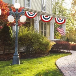 USA Patriotic Pleated Fan Flag - 2PCS American US Flag Bunting Banner Patriotic Bunting Flag Stars and Stripes Flag Bunting for Memorial Day The 4th of July and Labour Day