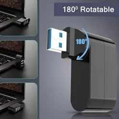 USB 3.0 Hub 4 Ports USB Splitter Extender Multi-Port Adapter with 3 USB Ports & 1 USB C Power/Data Port for Laptop