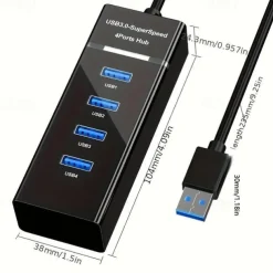 USB 3.0 Hub Atolla 4 Ports Super Speed USB For Laptops MacBook Surface Pro PS4/5 Flash Drives Hard Drives