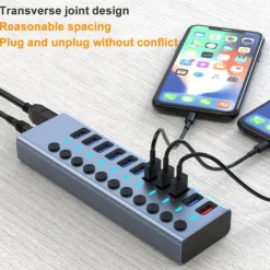 USB 3.0 HUB USB Splitter Multi Usb 3 0 Hub Several Ports With Switch Power Supply Adapter Multiple Usb 3.0 Extender Hub For Pc