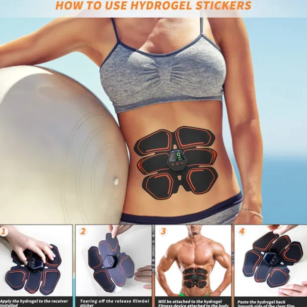 USB Abs Stimulator Muscle Toner Women Men Arms Legs Shaper Trainer Toner Abdominal Training Belt