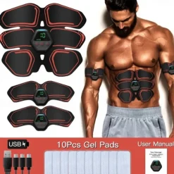USB Abs Stimulator Muscle Toner Women Men Arms Legs Shaper Trainer Toner Abdominal Training Belt