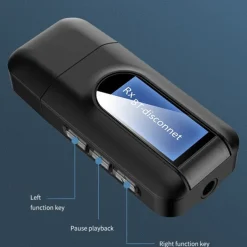 USB Bluetooth 5.0 Audio Transmitter Receiver LCD Display 3.5MM AUX RCA Stereo Wireless Adapter Dongle For PC TV Car Headphones