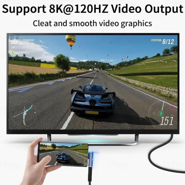 USB C Adapter,90 Degree Right Angle , Type C Male To Female Adapter Extender Support 100W Fast Charging 40Gbps Data Transfer 8K@60Hz Video Output For Laptops, Tablets, Mobile Phones