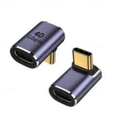 USB C Adapter,90 Degree Right Angle , Type C Male To Female Adapter Extender Support 100W Fast Charging 40Gbps Data Transfer 8K@60Hz Video Output For Laptops, Tablets, Mobile Phones