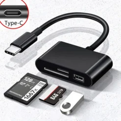 USB C SD Card Reader Adapter Type C Micro SD TF Card Reader Multi-function 3-in-1 OTG Adapter for laptops MacBooks mobile cameras