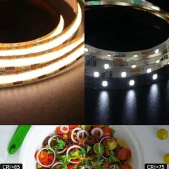 USB COB LED Strip Lights, Dimmable 1-3m TV Backlight 300 LEDs/m, CRI85 with RF Remote Control, Flexible Tape Light for DIY Bedroom, Kitchen, Under Cabinet Lighting