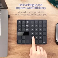 USB 2.4G Wireless Numeric Keyboard 35 Keys Built-in Rechargeable Battery TYPE-C Charging Interface Office Financial Accounting Numeric Keyboard