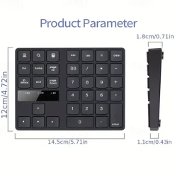 USB 2.4G Wireless Numeric Keyboard 35 Keys Built-in Rechargeable Battery TYPE-C Charging Interface Office Financial Accounting Numeric Keyboard