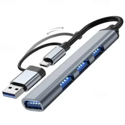 USB Hub 3.0 4/7-Port for Laptop USB C Hub Splitter Multiport Adapter for MacBook Compact Data USB Hub for Mac Pro Mini iPad Pro Surface Pro lash Drive Mobile HDD